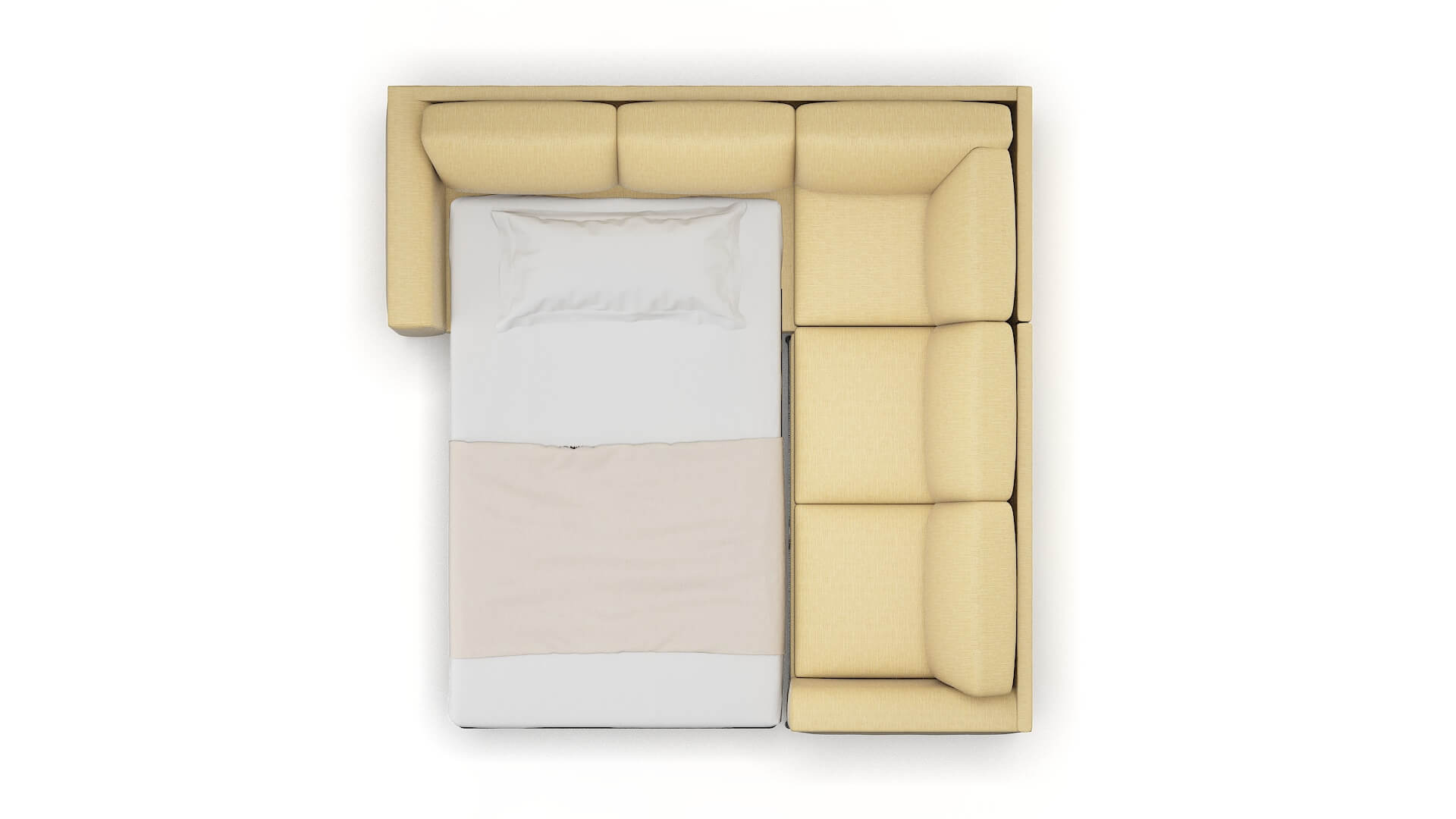 Toronto Malibu Maize Sectional Sleeper Espresso legs 3