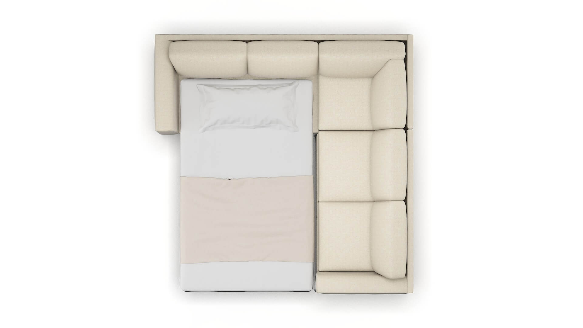 Toronto Malibu Sand Sectional Sleeper Espresso legs 3