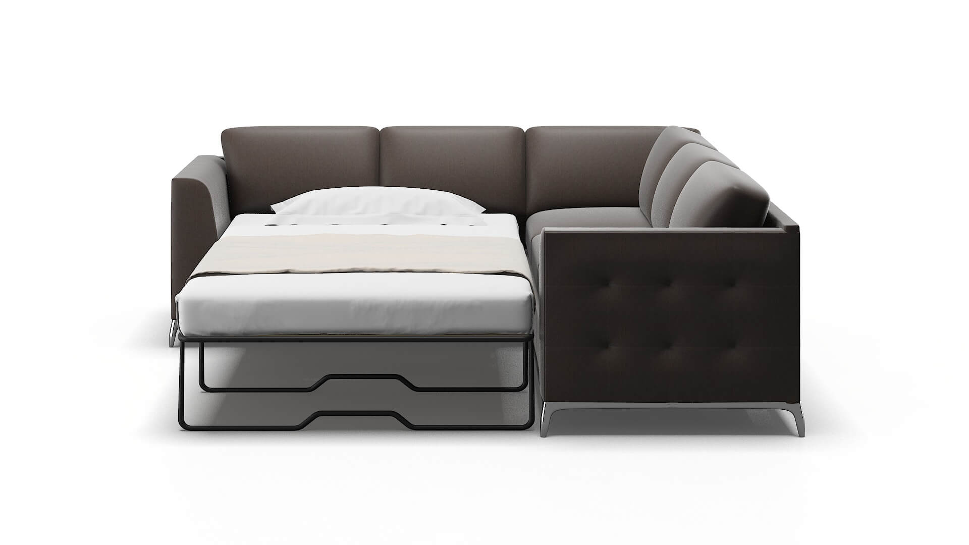 Toronto Naples Graphite Sectional Sleeper Espresso legs 1