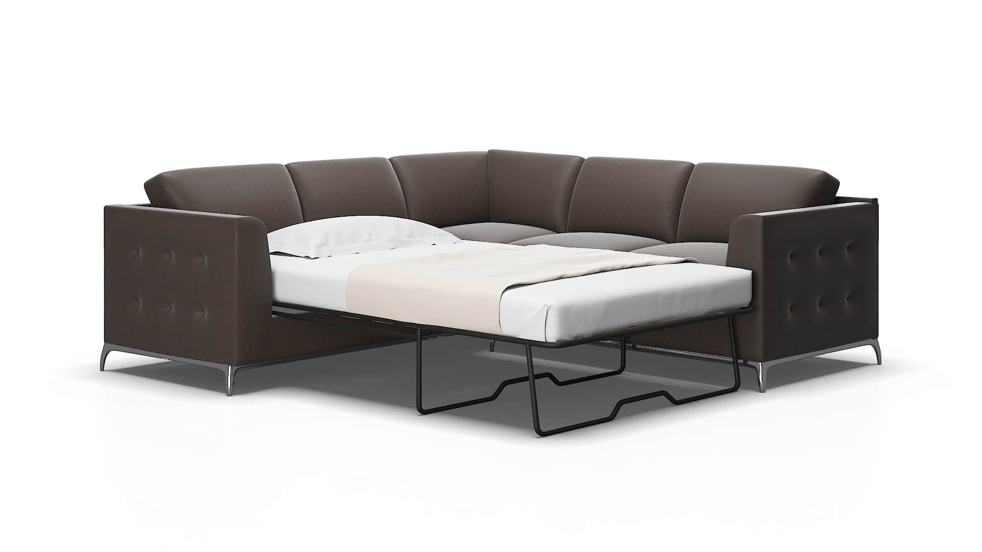 Toronto Naples Graphite Sectional Sleeper Espresso legs 2