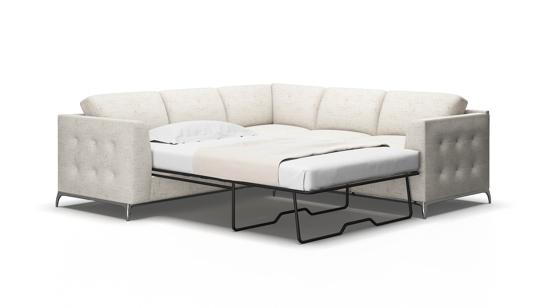 Toronto Oceanside Natural Sectional Sleeper Espresso legs 2