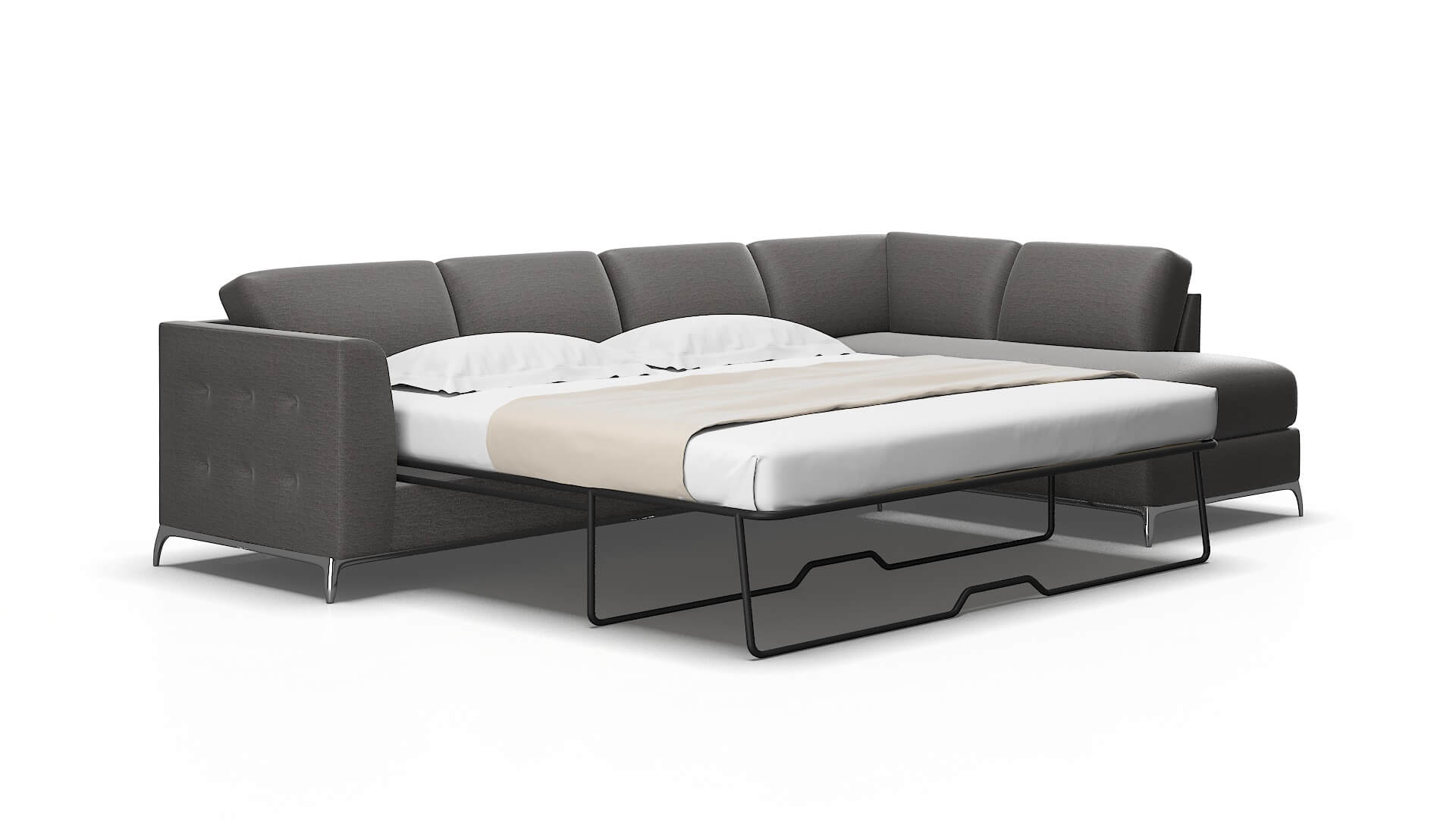 Toronto Oscar Charcoal Panel Sleeper Espresso legs 2