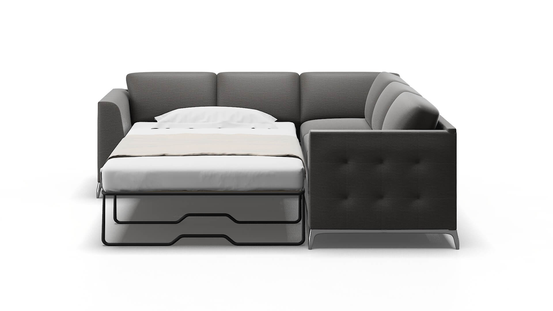 Toronto Oscar Grey Sectional Sleeper Espresso legs 1
