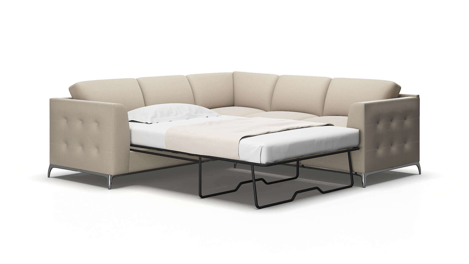 Toronto Oscar Linen Sectional Sleeper Espresso legs 2