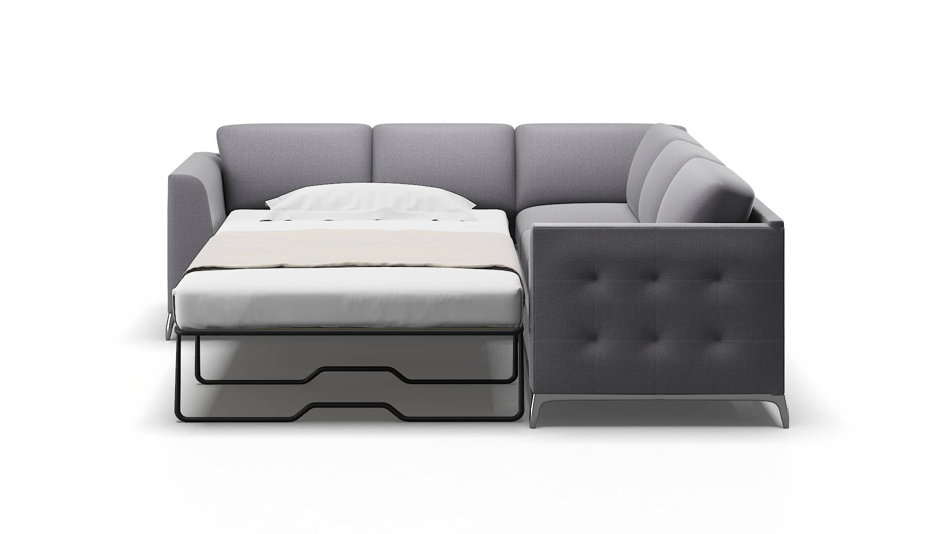 Toronto Parker Ash Sectional Sleeper Espresso legs 1