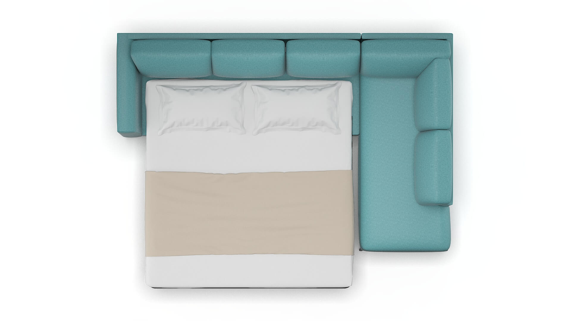 Toronto Parker Turquoise Panel Sleeper Espresso legs 3