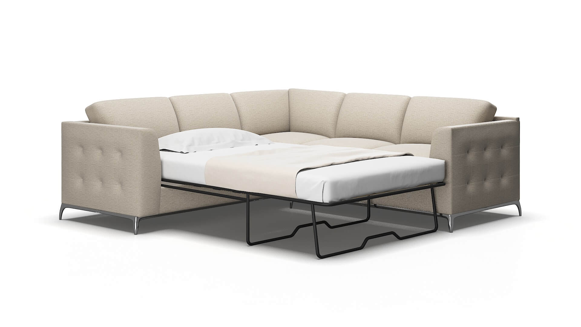Toronto Parker Wheat Sectional Sleeper Espresso legs 2