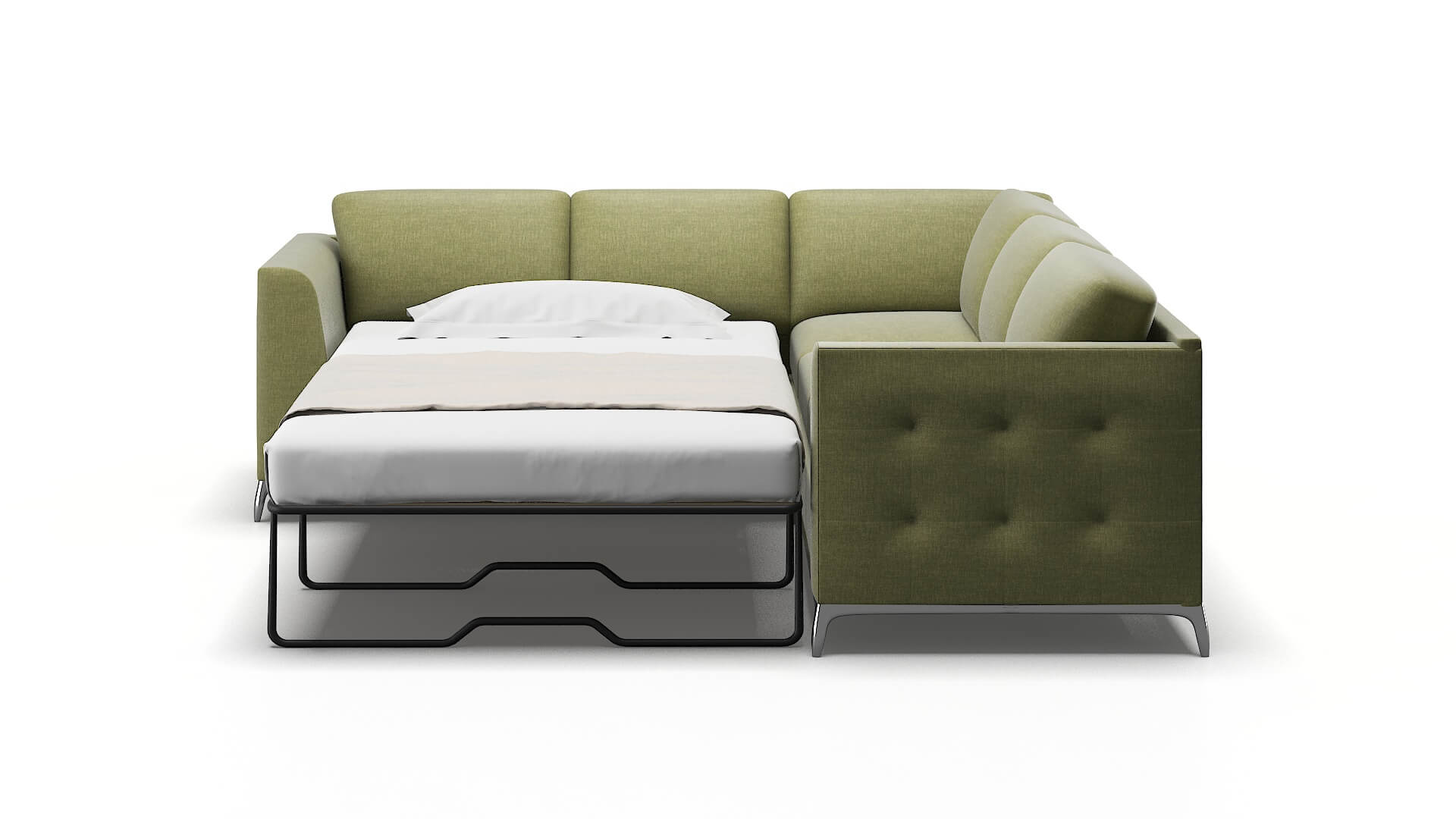 Toronto Portland Basil Sectional Sleeper Espresso legs 1