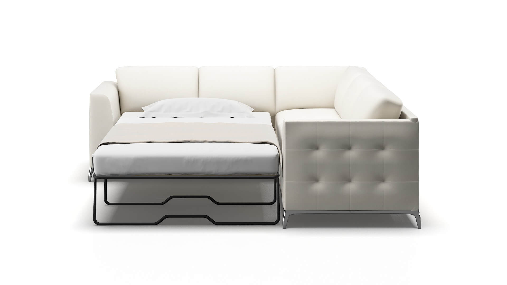 Toronto R_prize Cream Sectional Sleeper Espresso legs 1