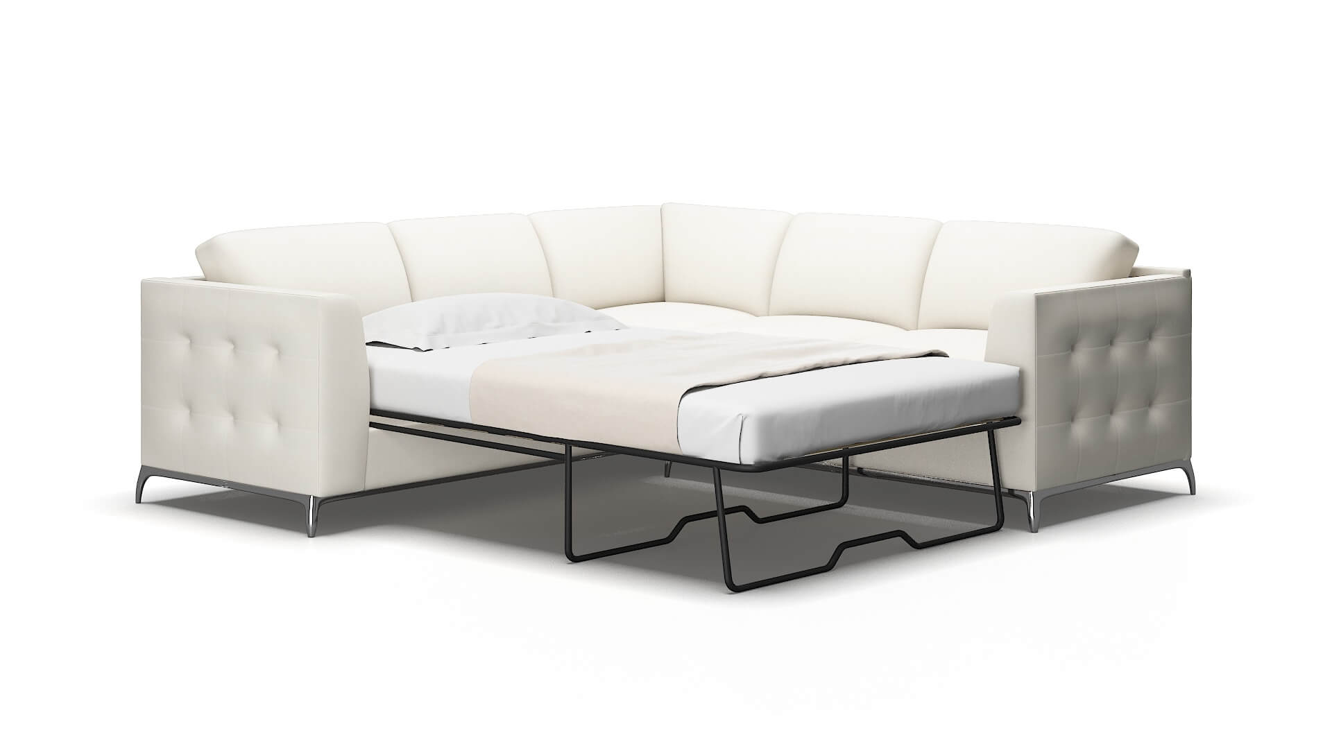 Toronto R_prize Cream Sectional Sleeper Espresso legs 2