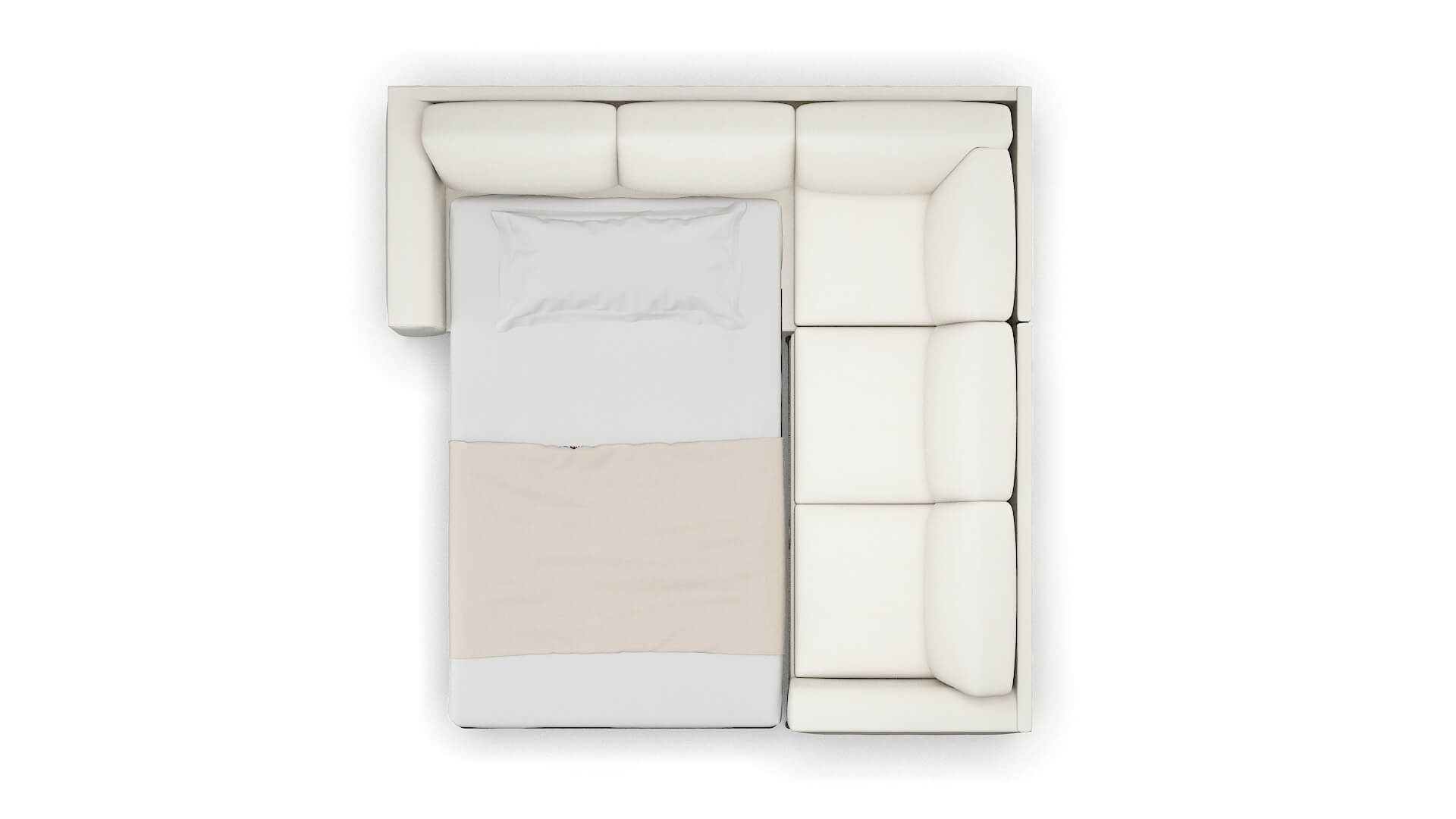 Toronto R_prize Cream Sectional Sleeper Espresso legs 3