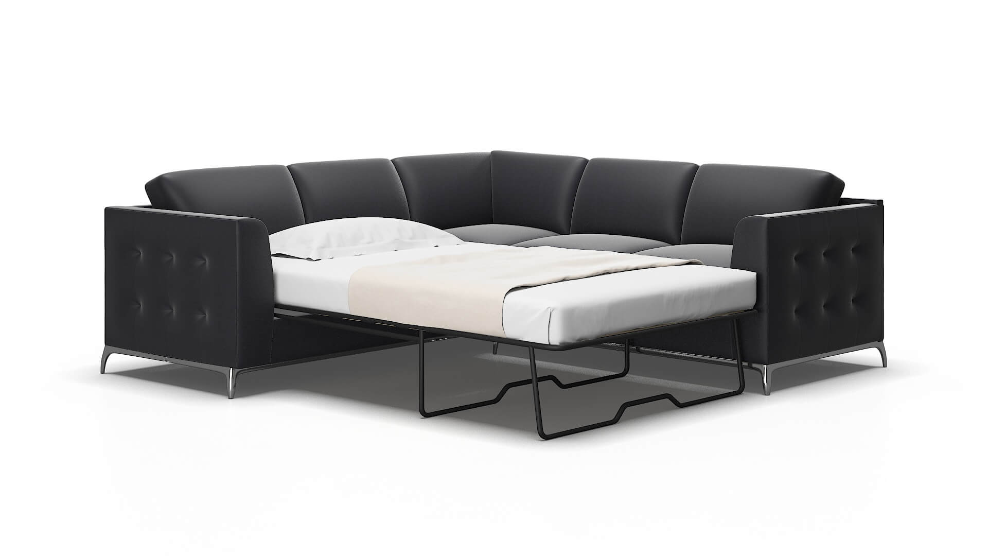 Toronto Redondo Navy Sectional Sleeper Espresso legs 2