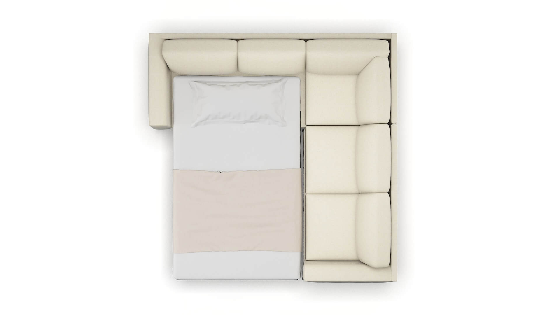 Toronto Redondo Oyster Sectional Sleeper Espresso legs 3