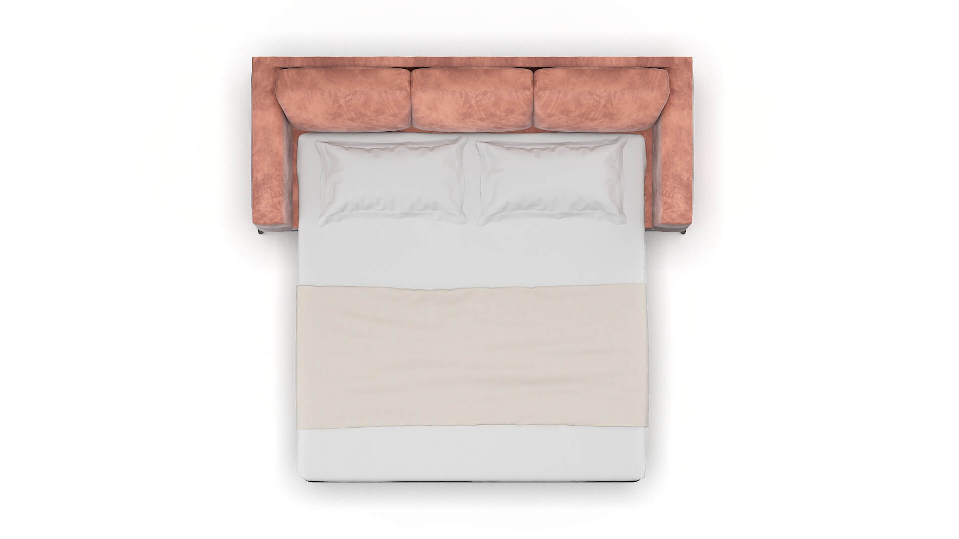 Toronto Royale Blush Sofa Sleeper Espresso legs 3