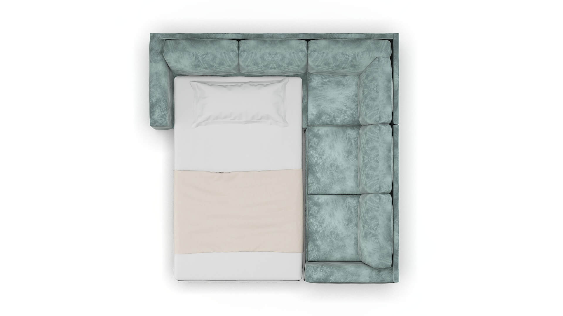 Toronto Royale Cloud Sectional Sleeper Espresso legs 3