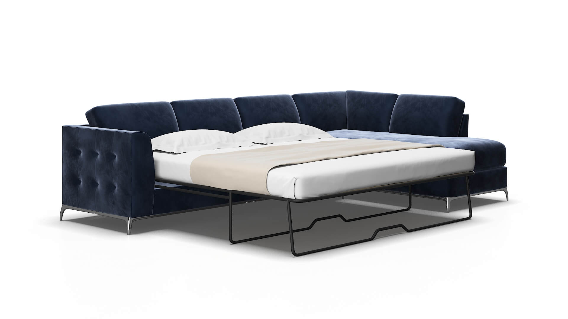 Toronto Royale Cobalt Panel Sleeper Espresso legs 2