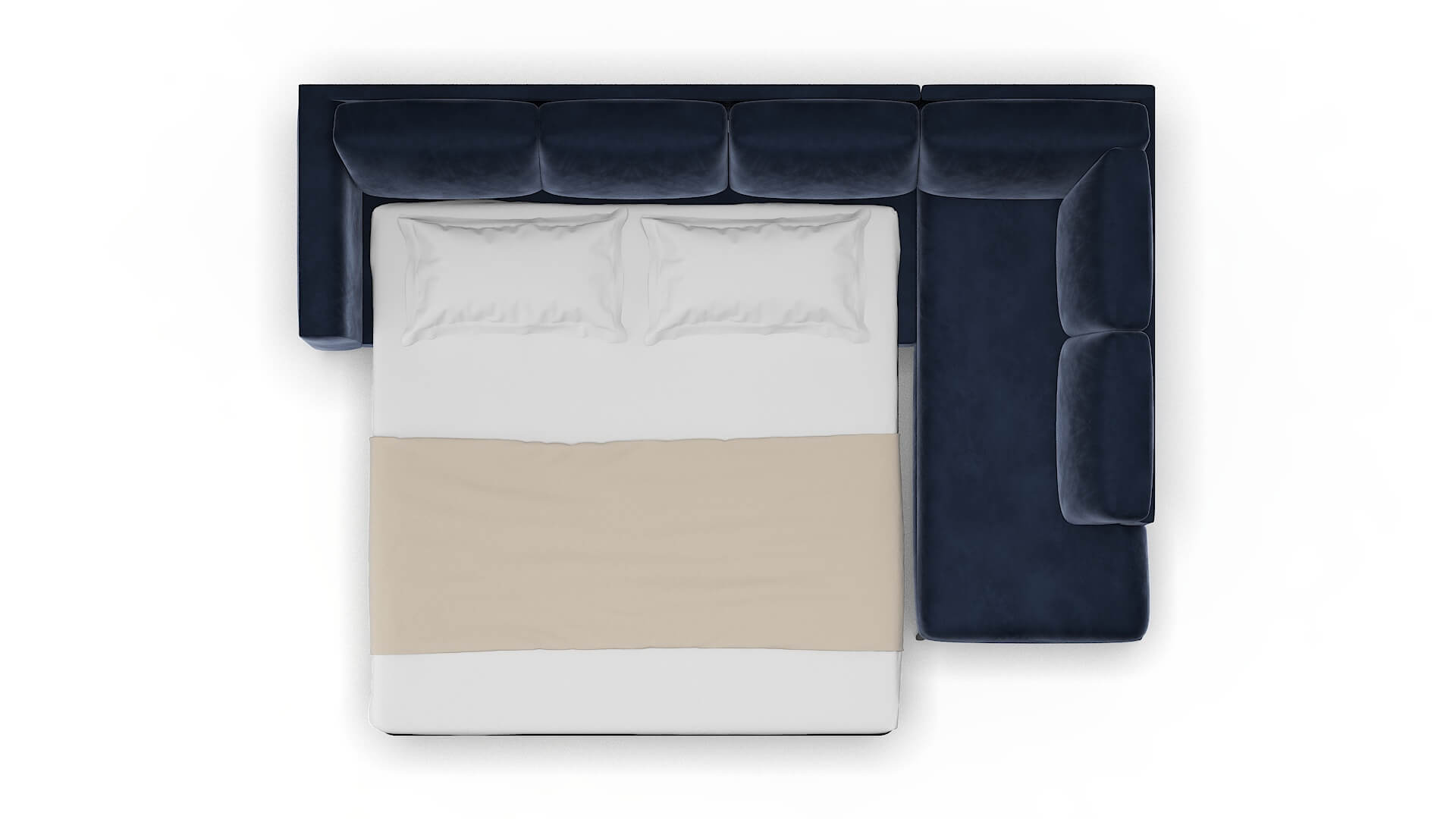 Toronto Royale Cobalt Panel Sleeper Espresso legs 3