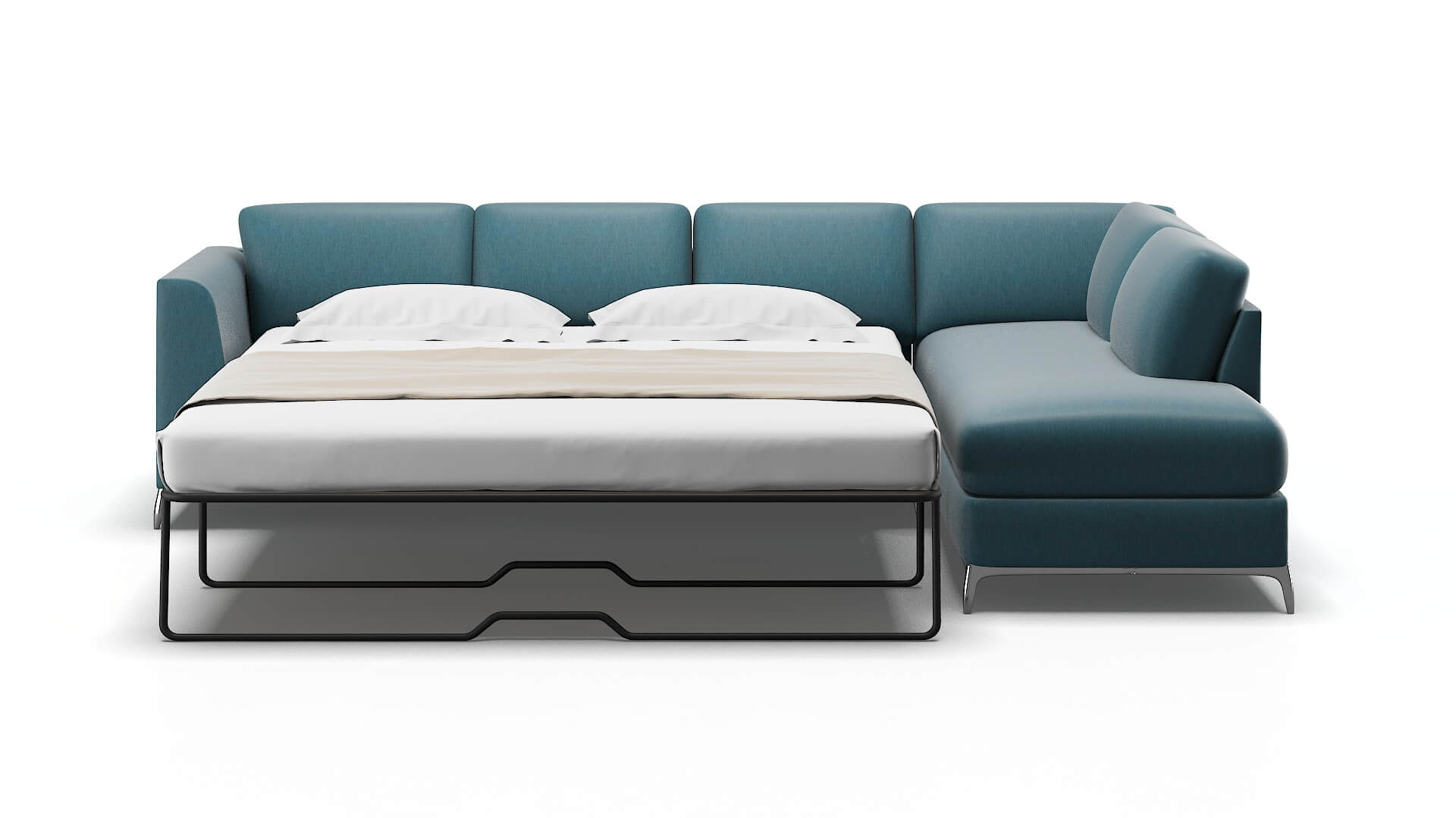 Toronto Royale Electric_blue Panel Sleeper Espresso legs 1