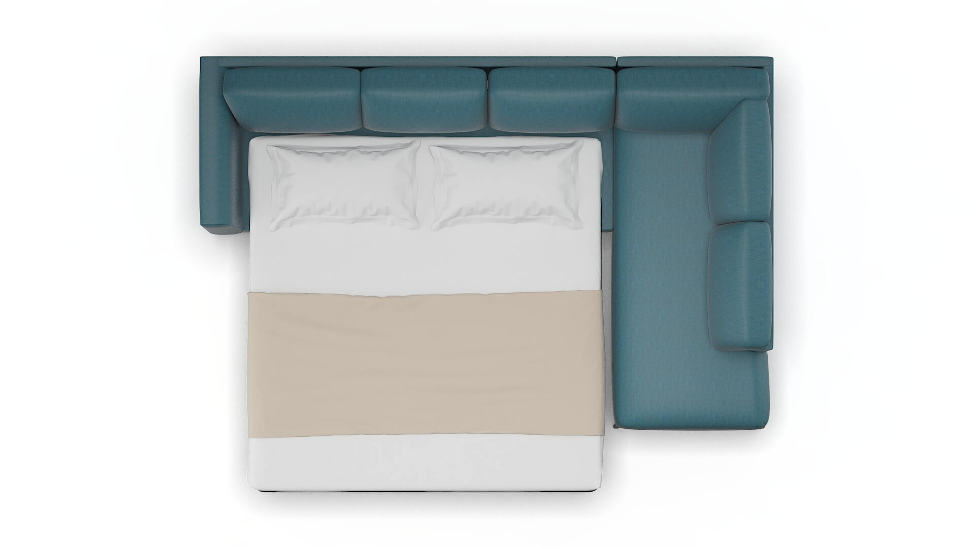 Toronto Royale Electric_blue Panel Sleeper Espresso legs 3