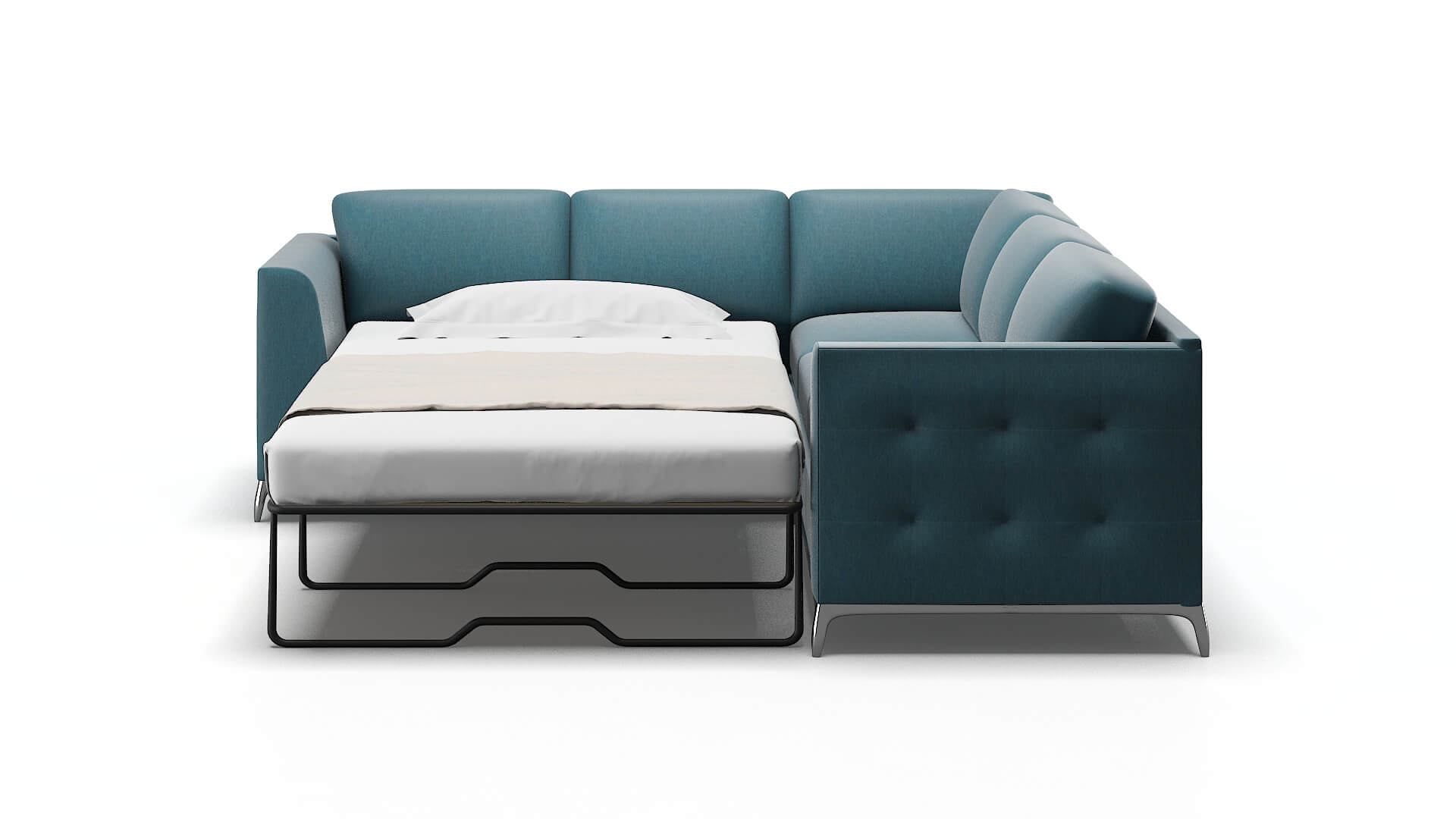 Toronto Royale Electric_blue Sectional Sleeper Espresso legs 1