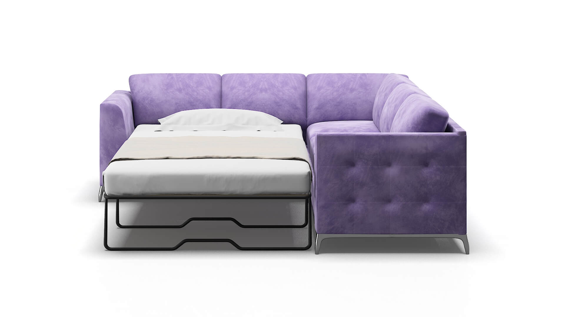Toronto Royale Lavender Sectional Sleeper Espresso legs 1