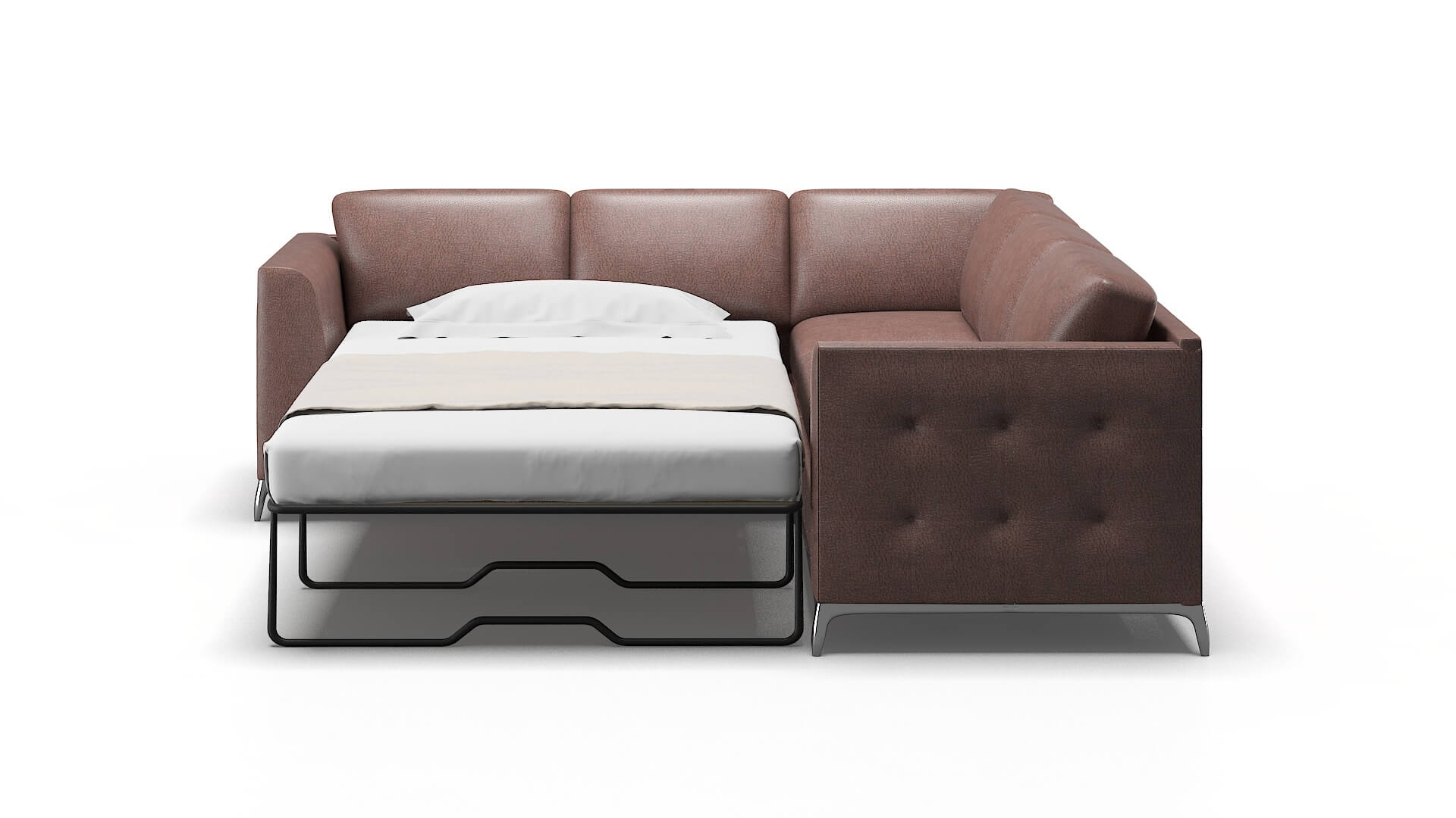 Toronto Royale Mocha Sectional Sleeper Espresso legs 1