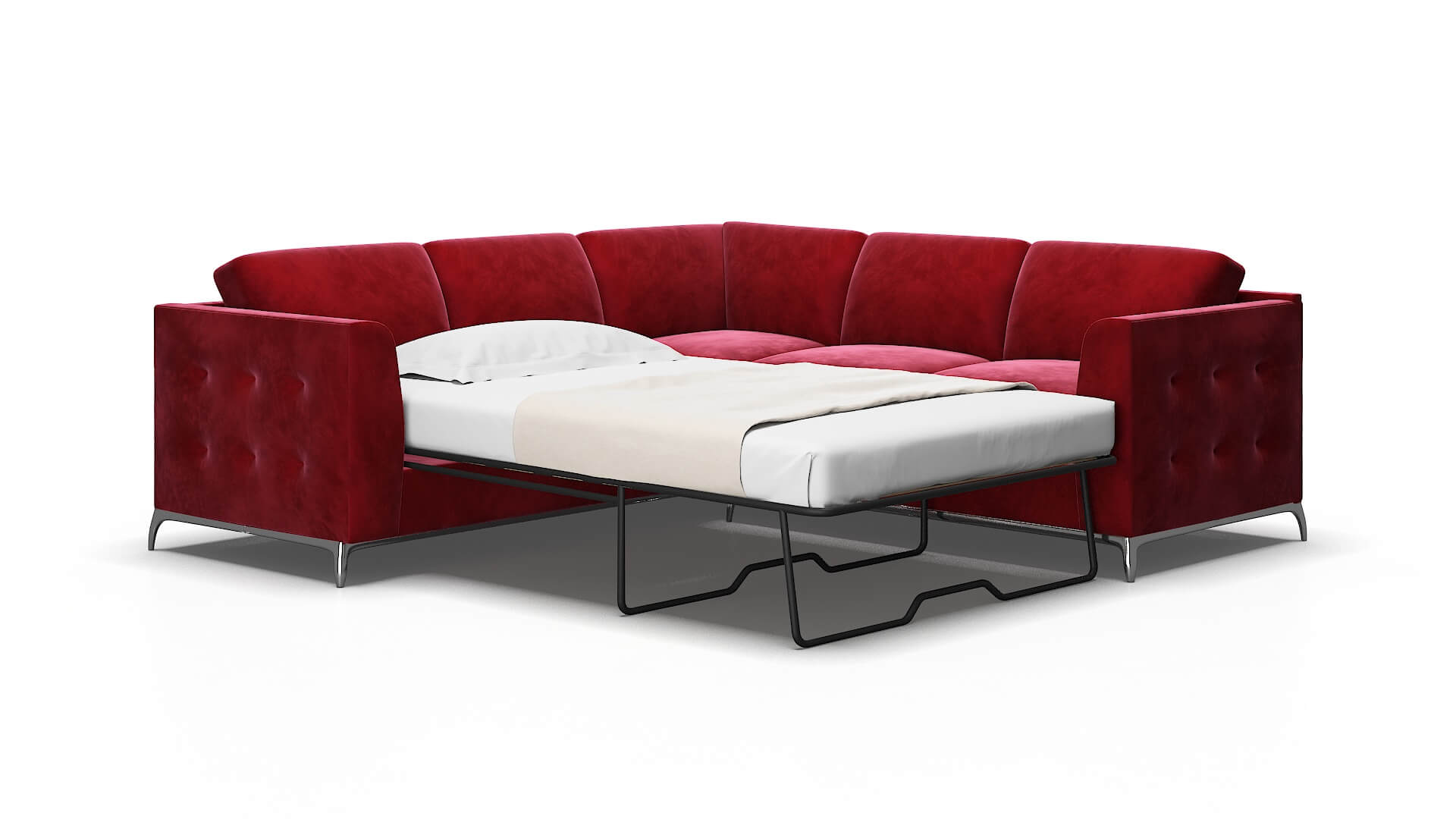 Toronto Royale Ruby Sectional Sleeper Espresso legs 2
