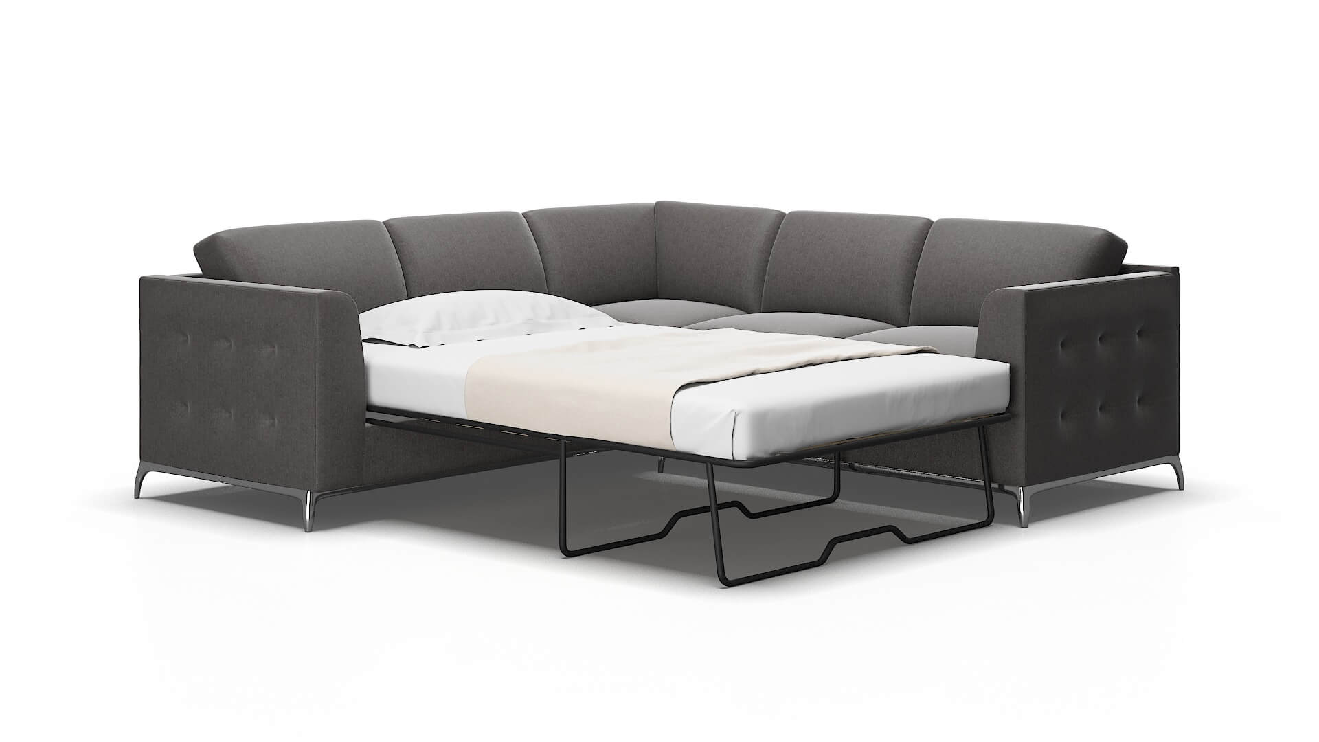 Toronto Sasha Grey Sectional Sleeper Espresso legs 2