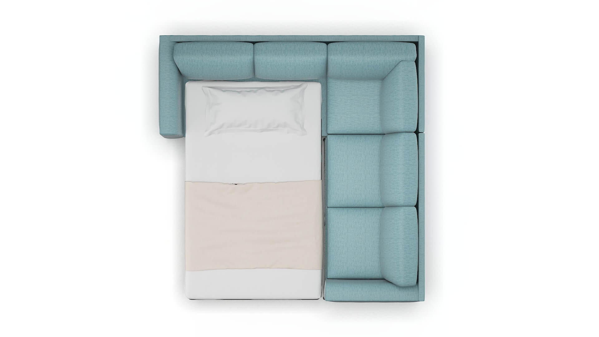Toronto Sasha Teal Sectional Sleeper Espresso legs 3