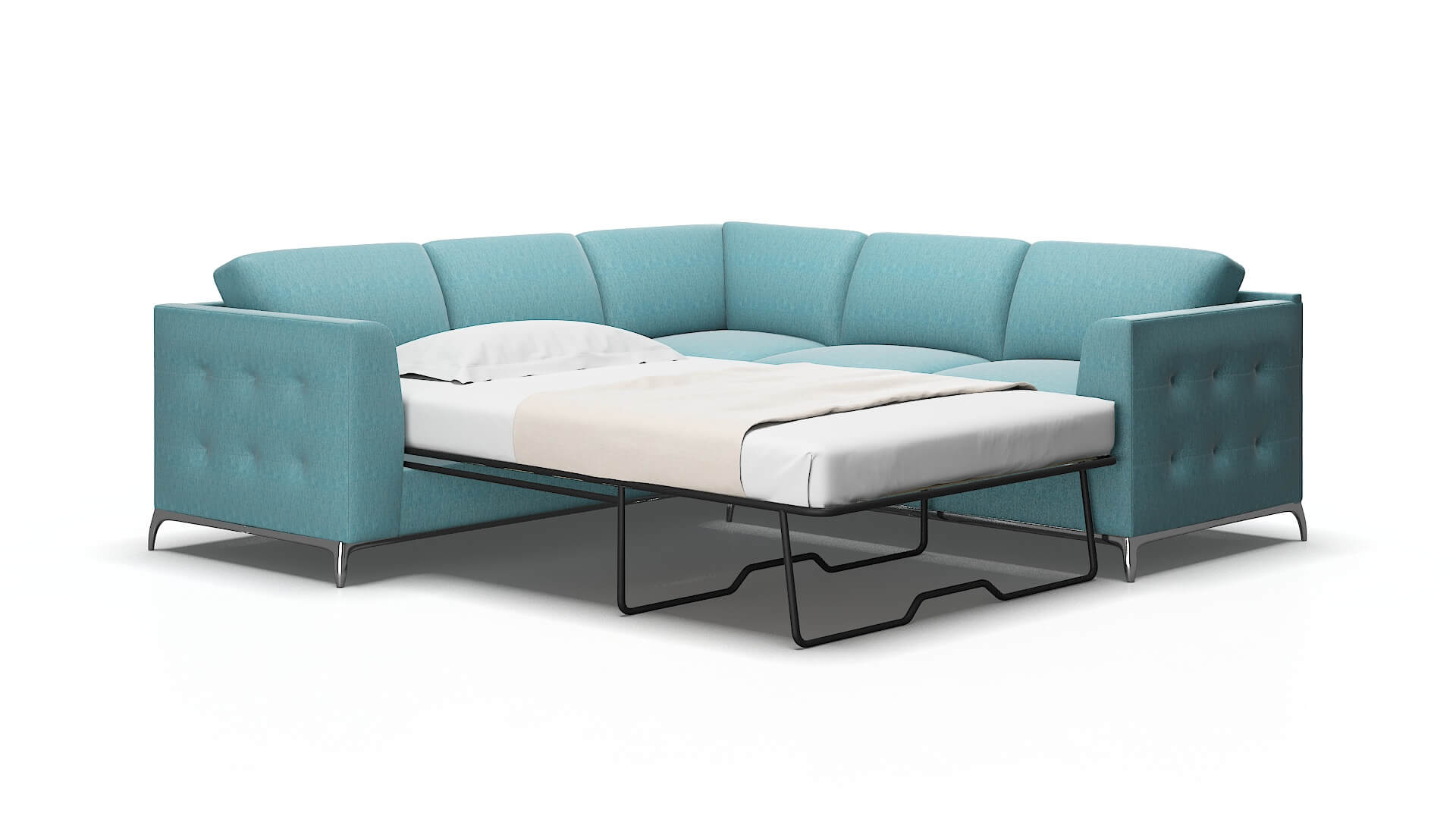 Toronto Sorrento Denim Sectional Sleeper Espresso legs 2
