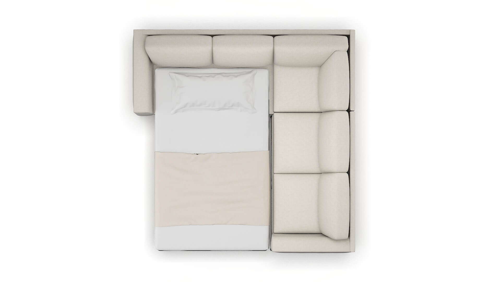 Toronto Terrain Natural Sectional Sleeper Espresso legs 3