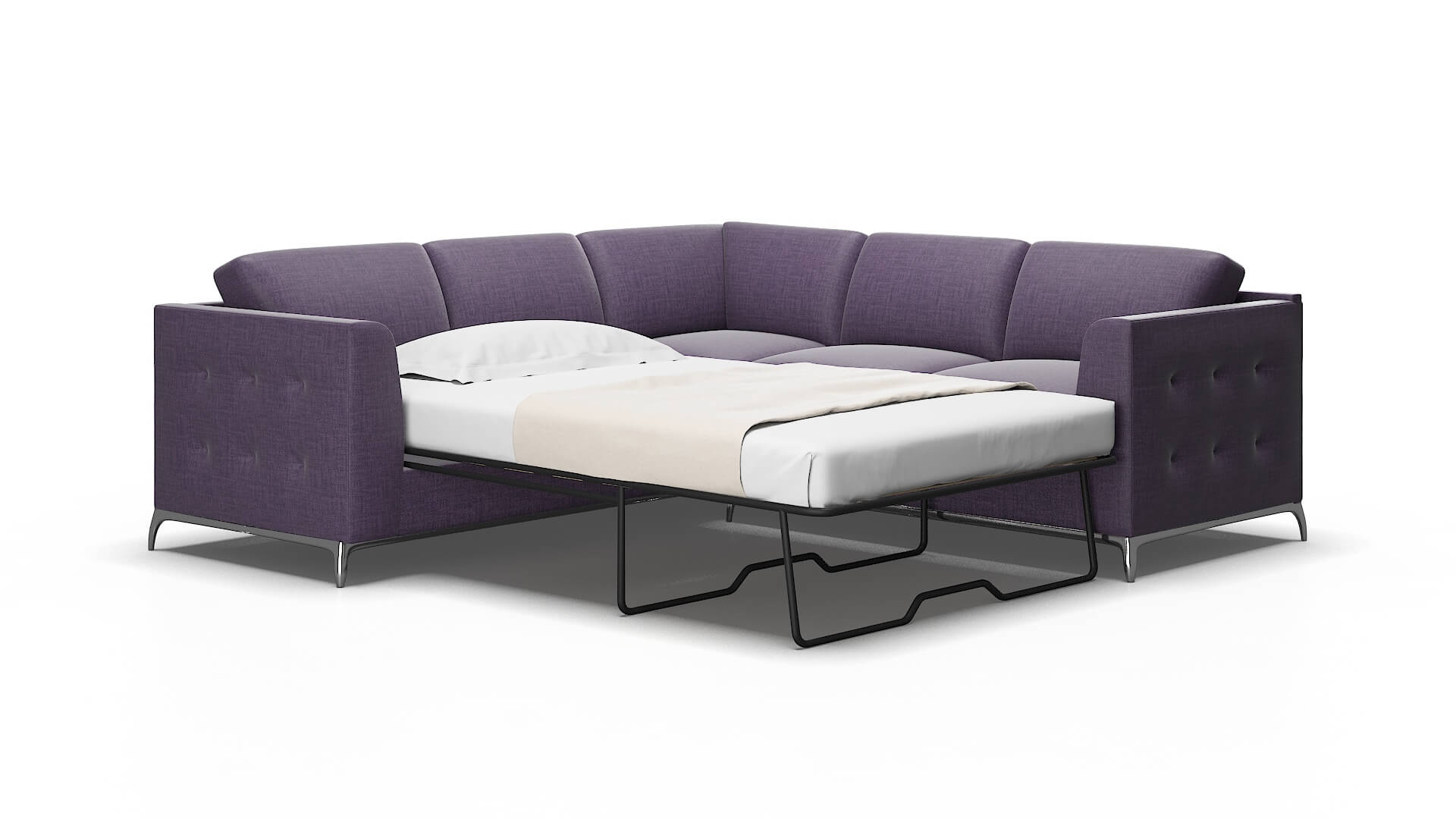 Toronto Tess Blackberry Sectional Sleeper Espresso legs 2