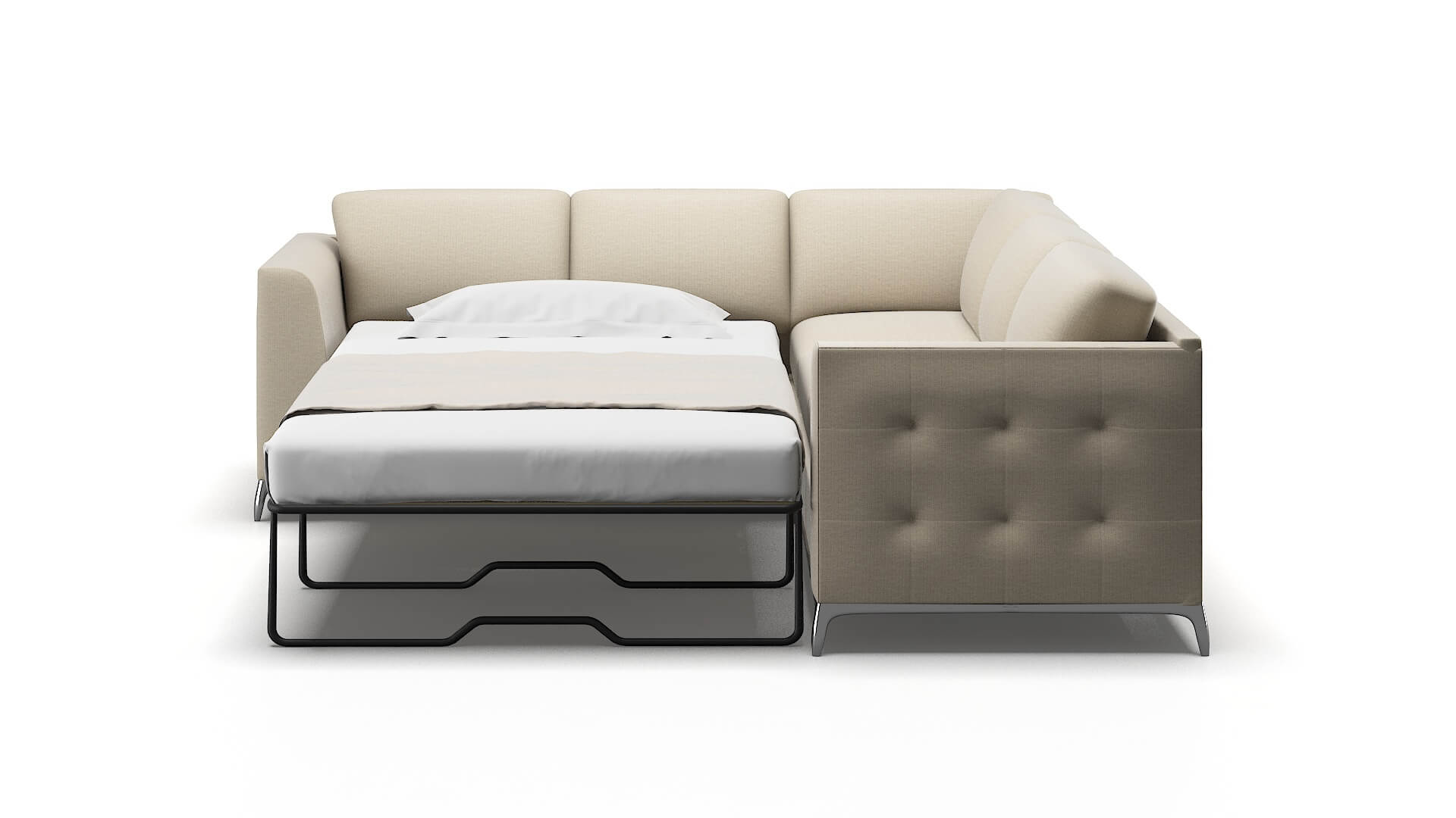 Toronto Urban_d Silver Sectional Sleeper Espresso legs 1