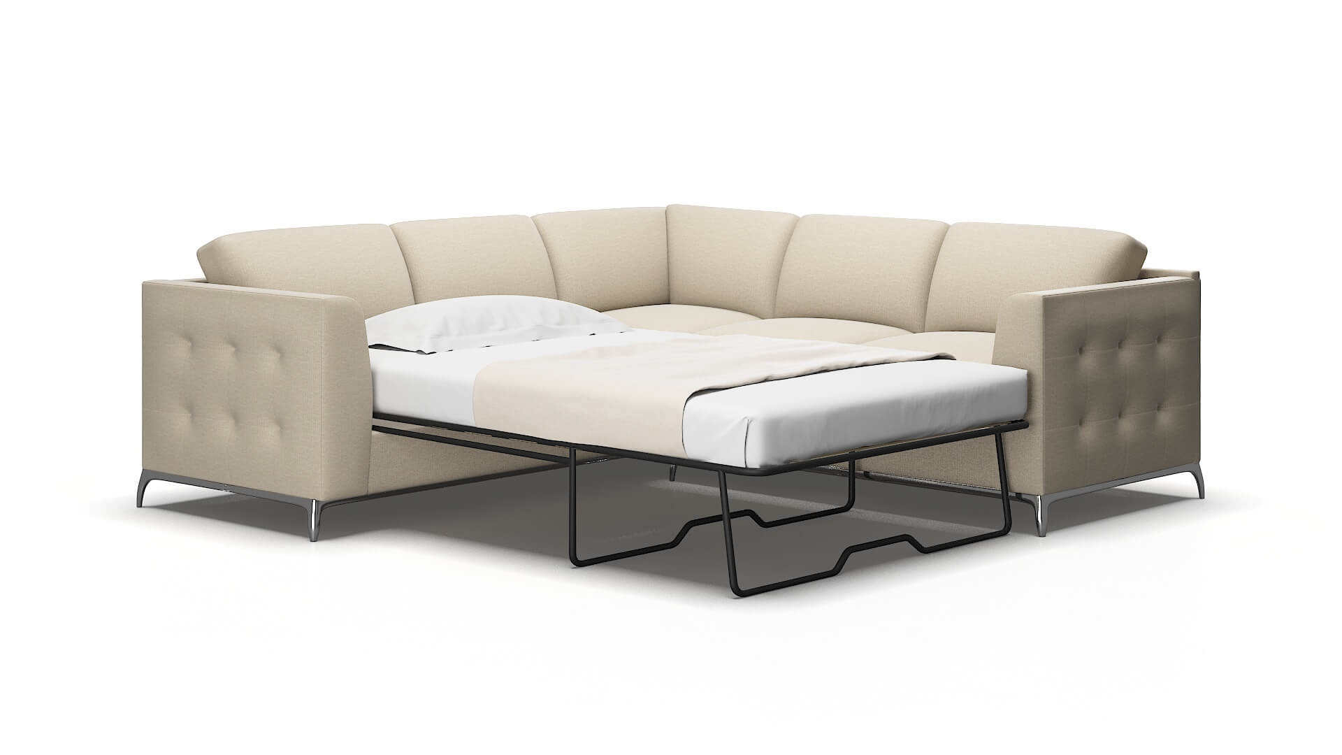Toronto Urban_d Silver Sectional Sleeper Espresso legs 2
