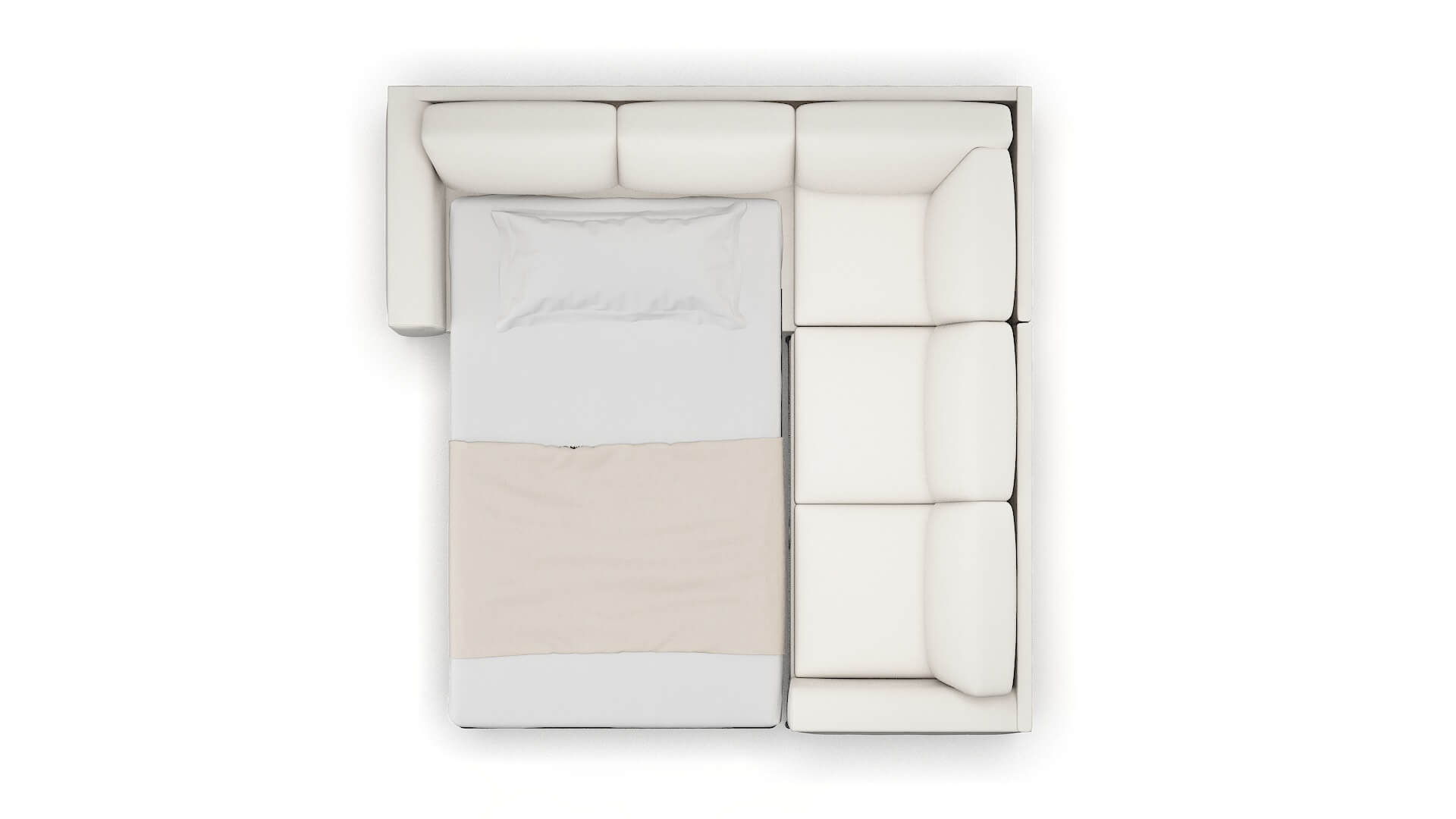 Toronto Venice Eggshell Sectional Sleeper Espresso legs 3