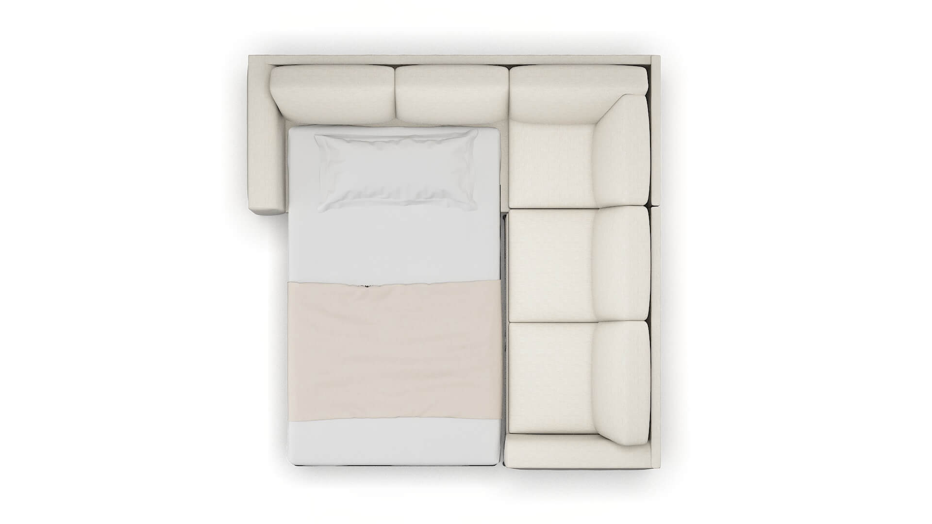 Toronto Venus Cream Sectional Sleeper Espresso legs 3