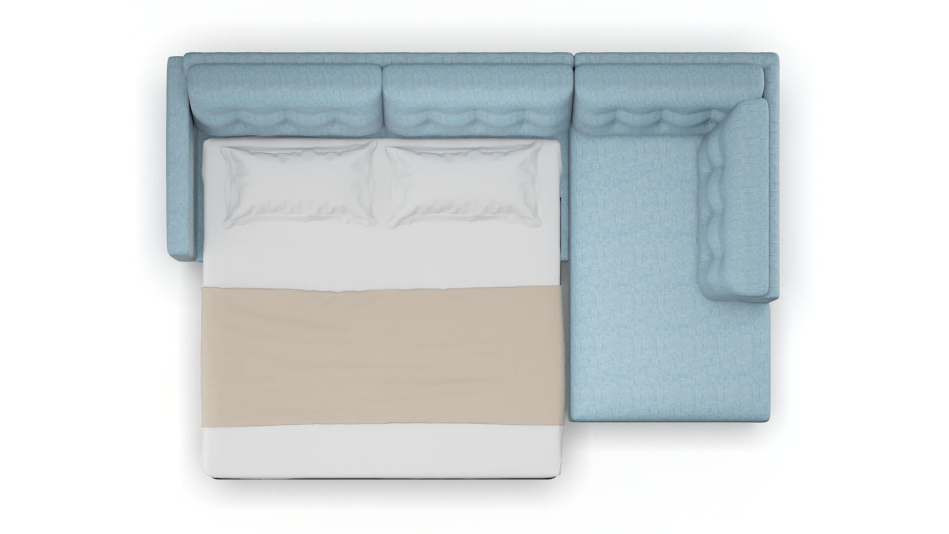 Turin Atlas Turquoise Panel Sleeper Espresso legs 3