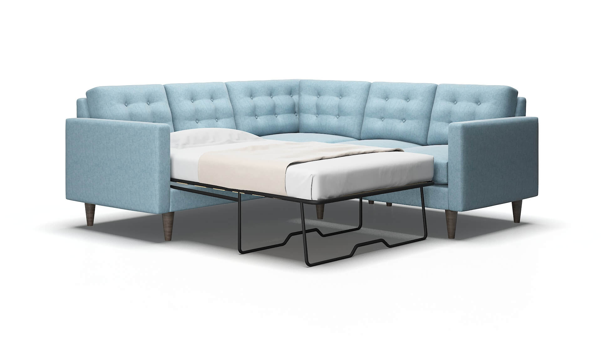 Turin Atlas turquoise Sectional sleeper Espresso Legs  2