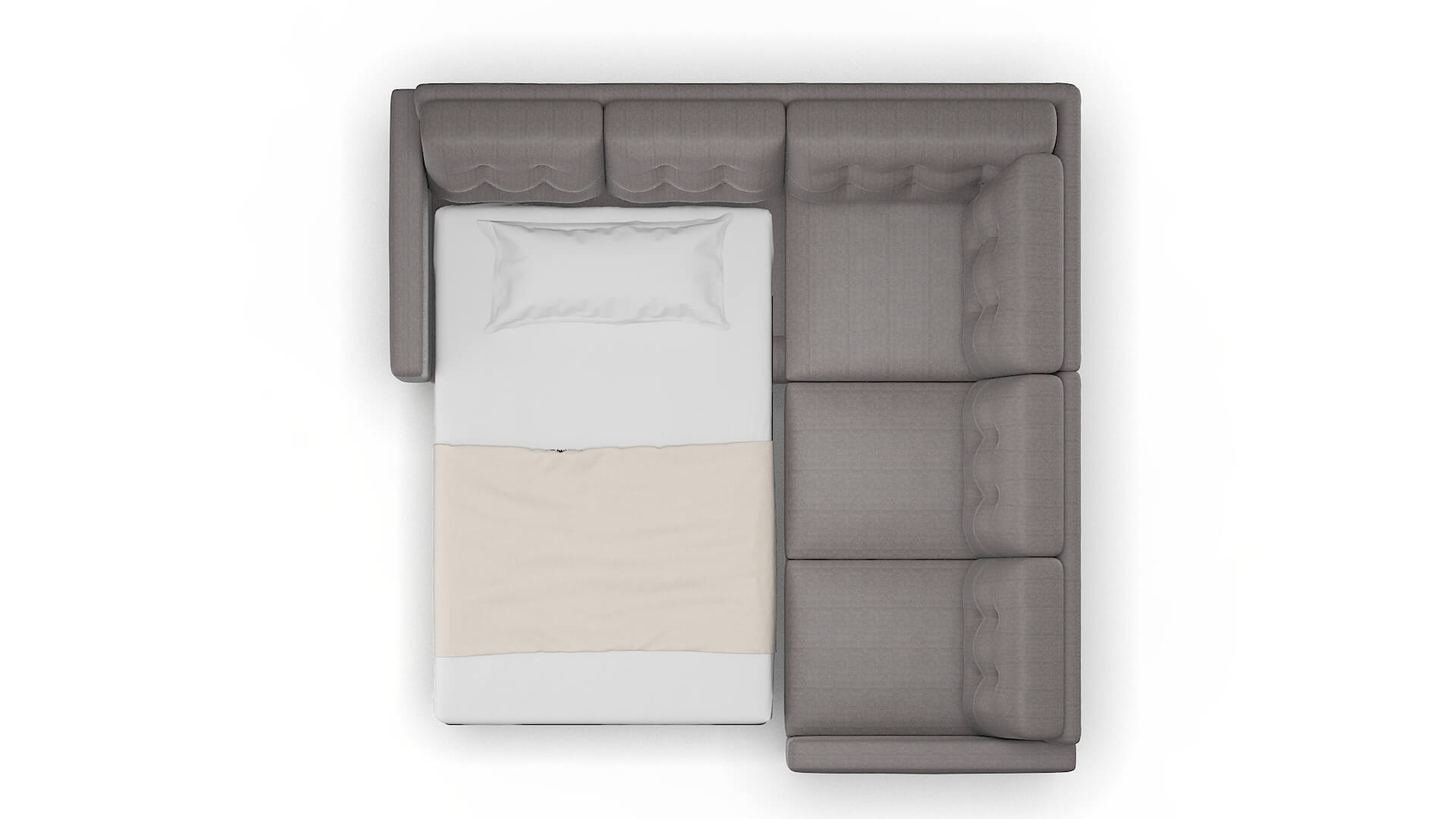 Turin Atlas_plz Silver Sectional Sleeper Espresso legs 3