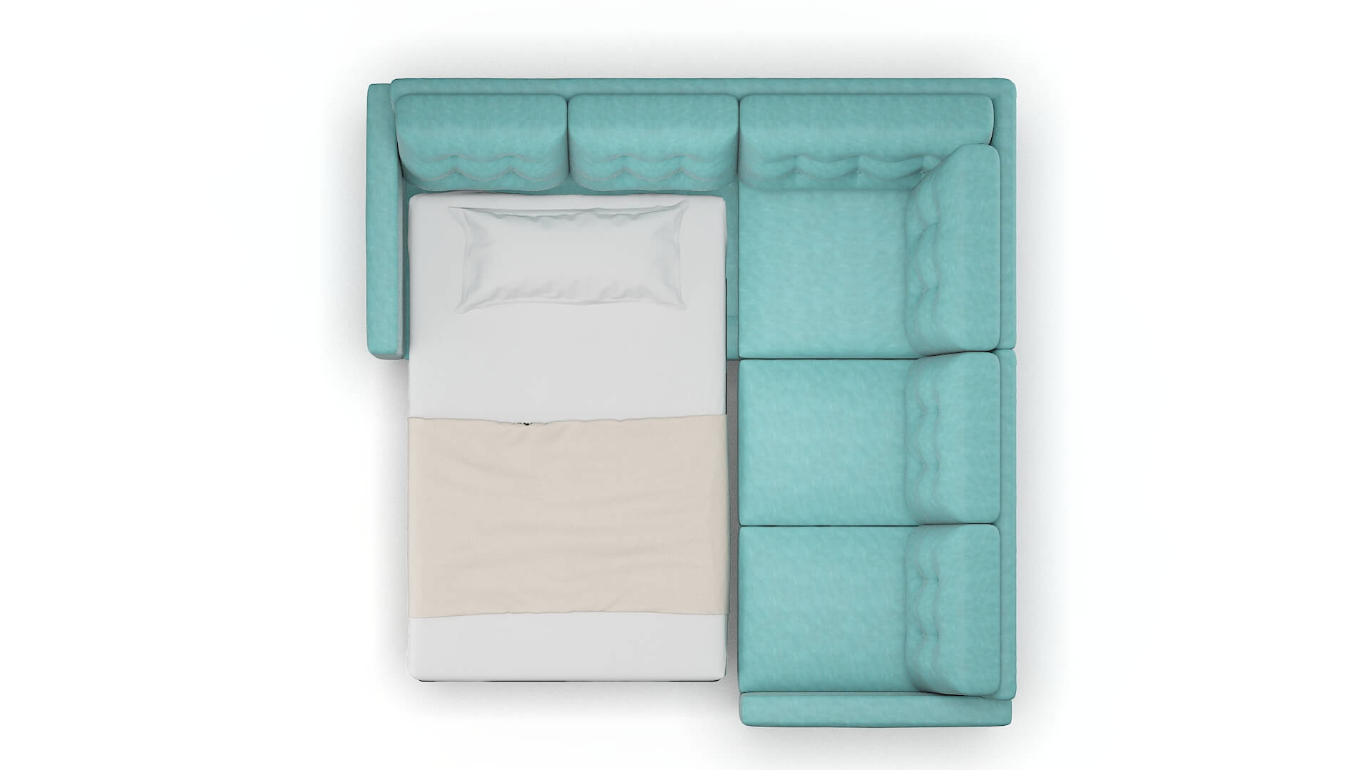 Turin Avalon_hp Aqua Sectional Sleeper Espresso legs 3