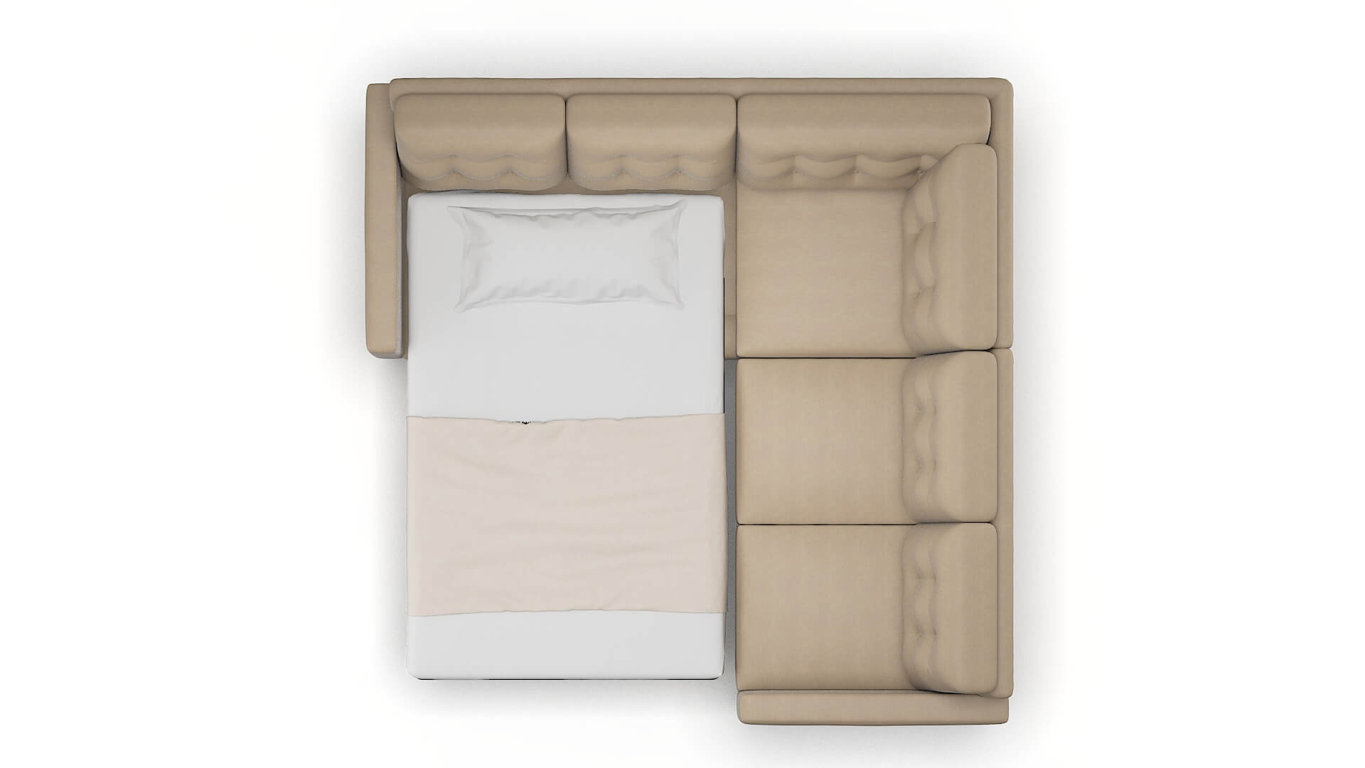 Turin Avenger Driftwood Sectional Sleeper Espresso legs 3