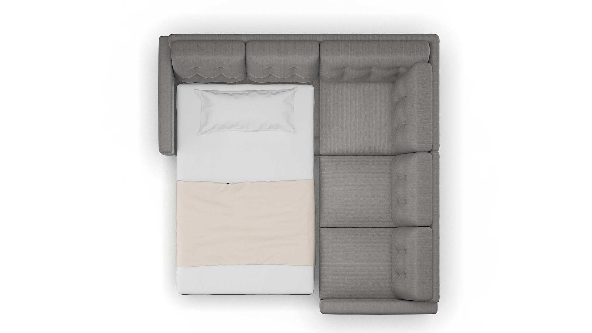 Turin Avenger Zinc Sectional Sleeper Espresso legs 3