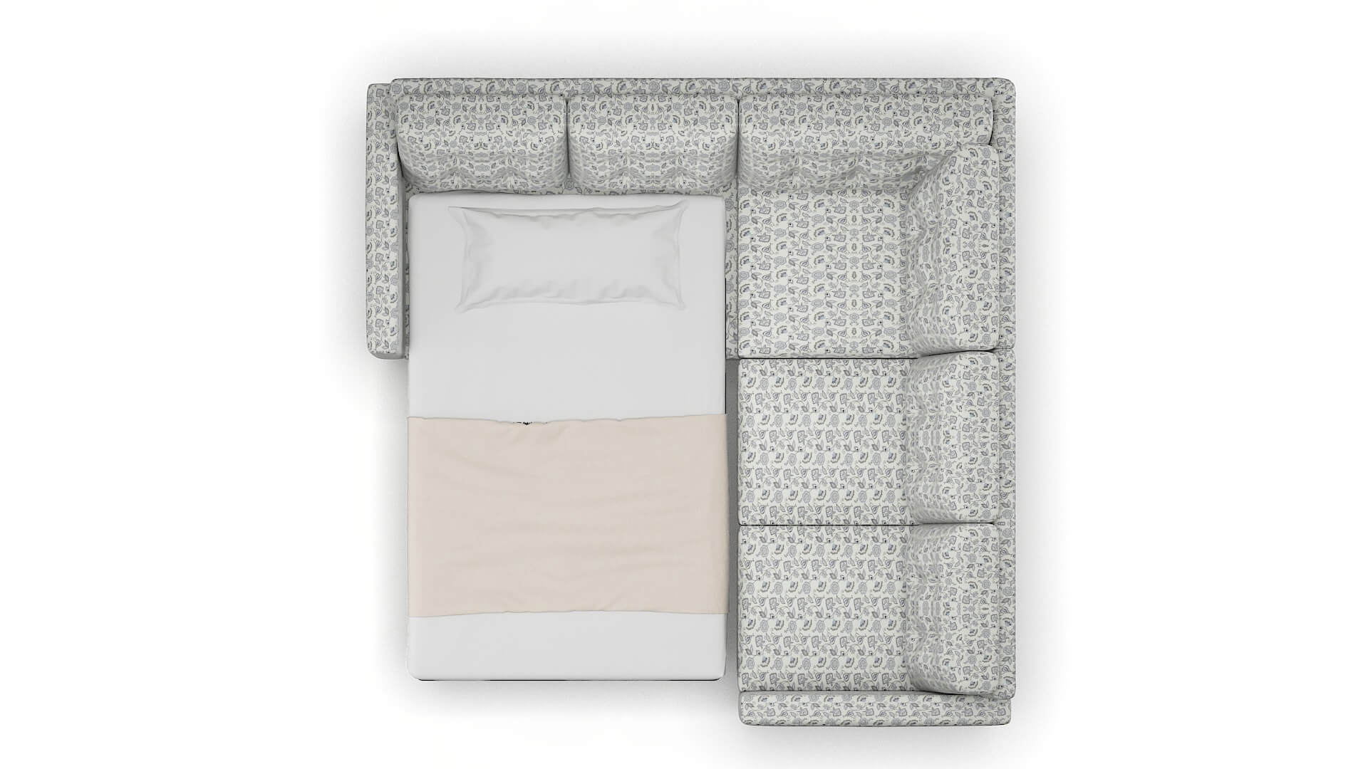 Turin Avignon Sky Sectional Sleeper Espresso legs 3