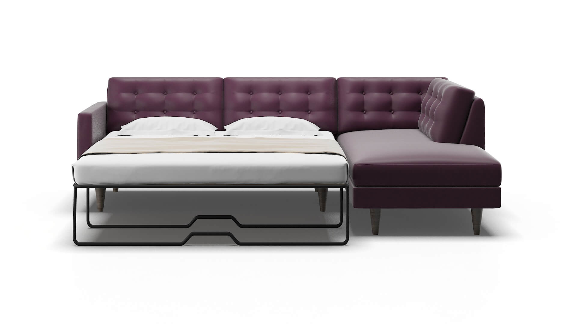 Turin Bella Aubergine Panel Sleeper Espresso legs 1