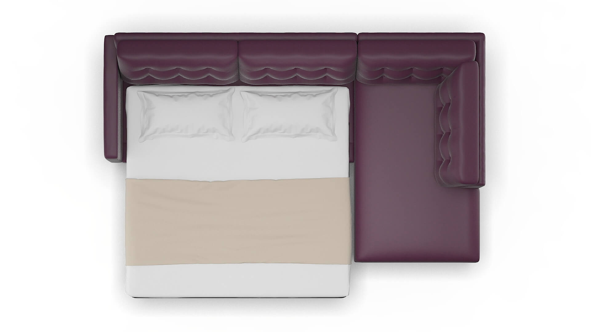 Turin Bella Aubergine Panel Sleeper Espresso legs 3
