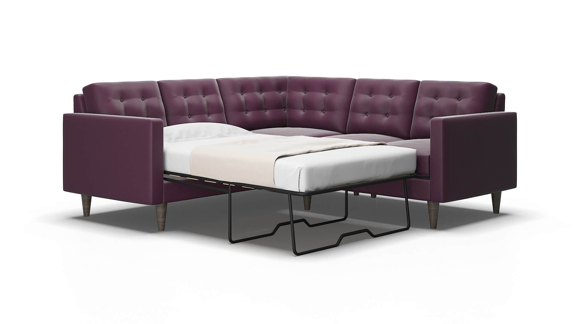 Turin Bella aubergine Sectional sleeper Espresso Legs  2