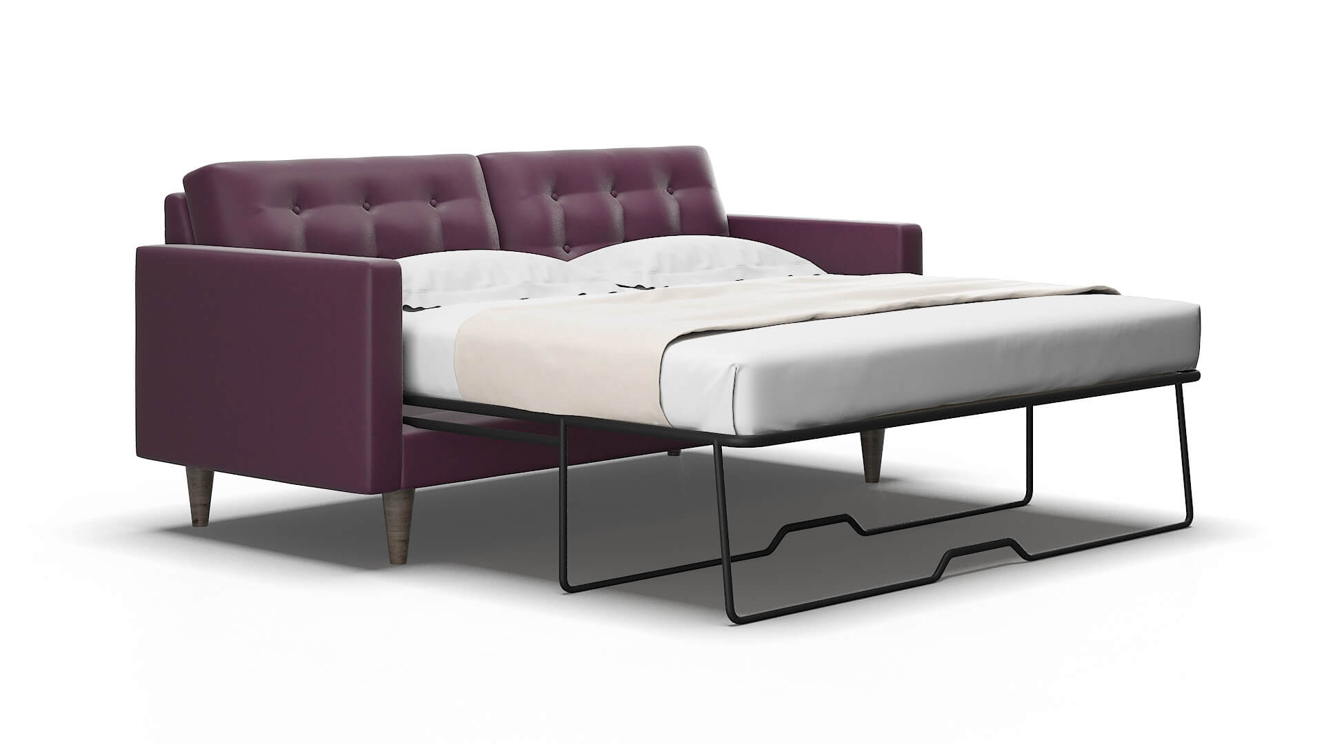 Turin Bella aubergine Sofa sleeper Espresso Legs  2