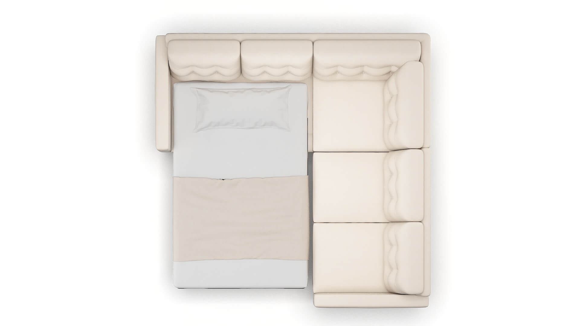 Turin Bella Buckwheat Sectional Sleeper Espresso legs 3