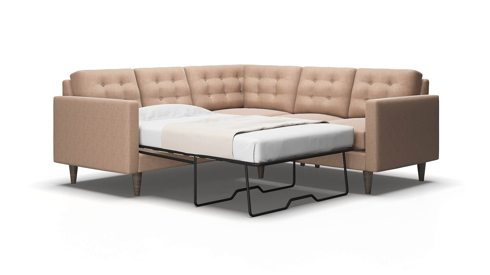 Turin Bella cocoa Sectional sleeper Espresso Legs  2