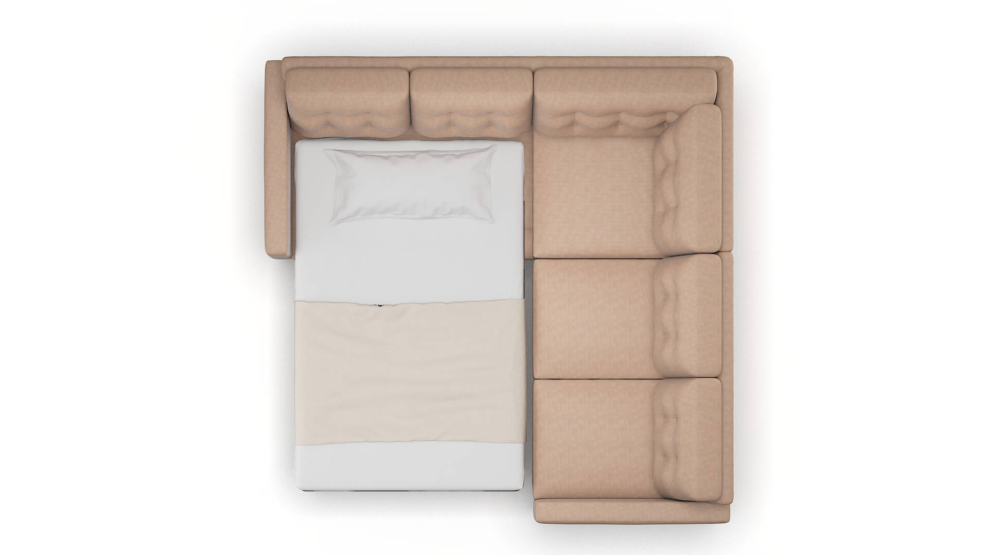 Turin Bella Cocoa Sectional Sleeper Espresso legs 3